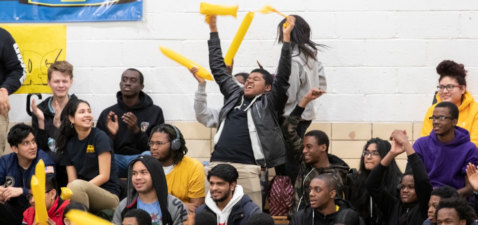 City Poly students at school sports event